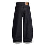 Wide Leg Contrast Stripe Denim Jeans