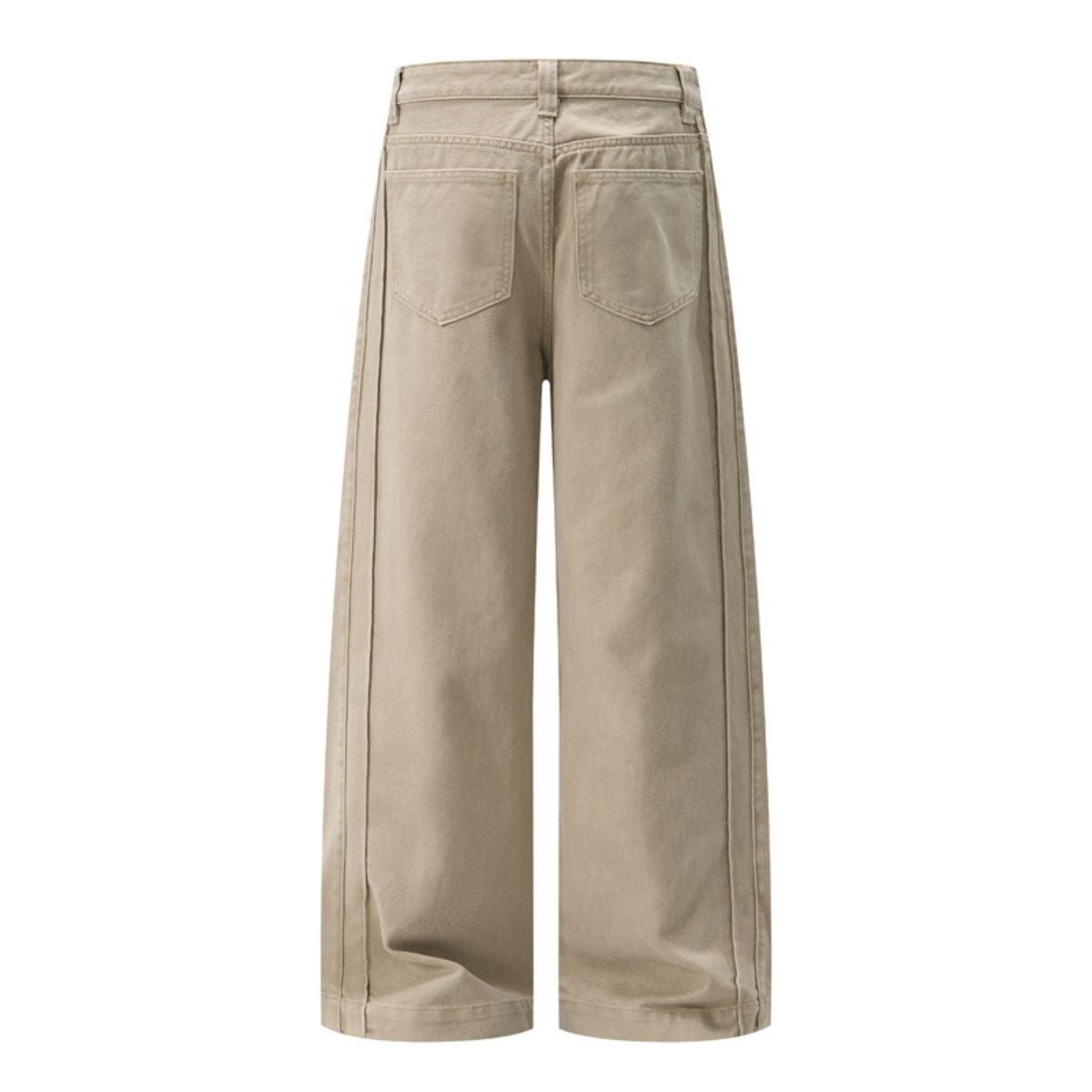 Seam‑Detail Wide‑Leg Twill Pants