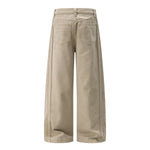 Seam‑Detail Wide‑Leg Twill Pants