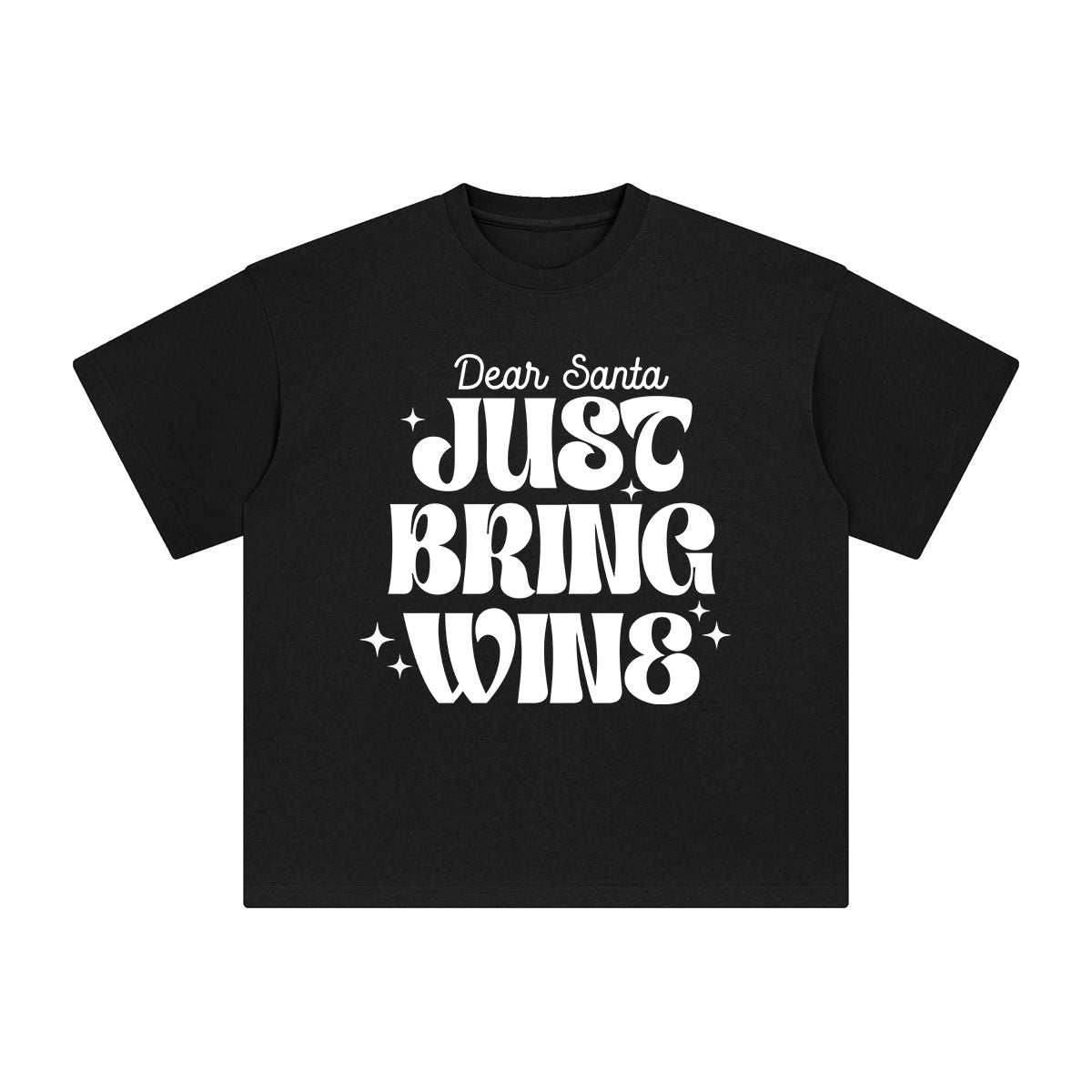 Dear Santa Just Bring Wing Graphic Tee-INNBLAC Fashion Apparel