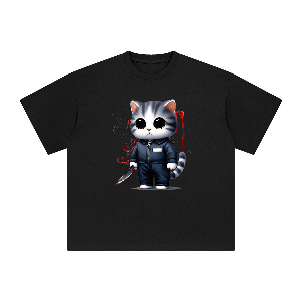 Killer Cat Graphic Tee-INNBLAC Fashion Apparel