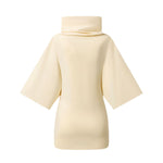 Wasteland‑Style Cowl Neck Flared Mid‑Sleeve Dress