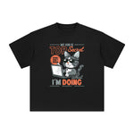 Cat Is Working Graphic Tee-INNBLAC Fashion Apparel