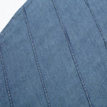 Falda vaquera con bordado de perlas y lavado vintage