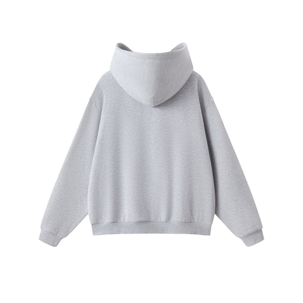 Boxy Flatlock Stitch Fleece Lined Hoodie