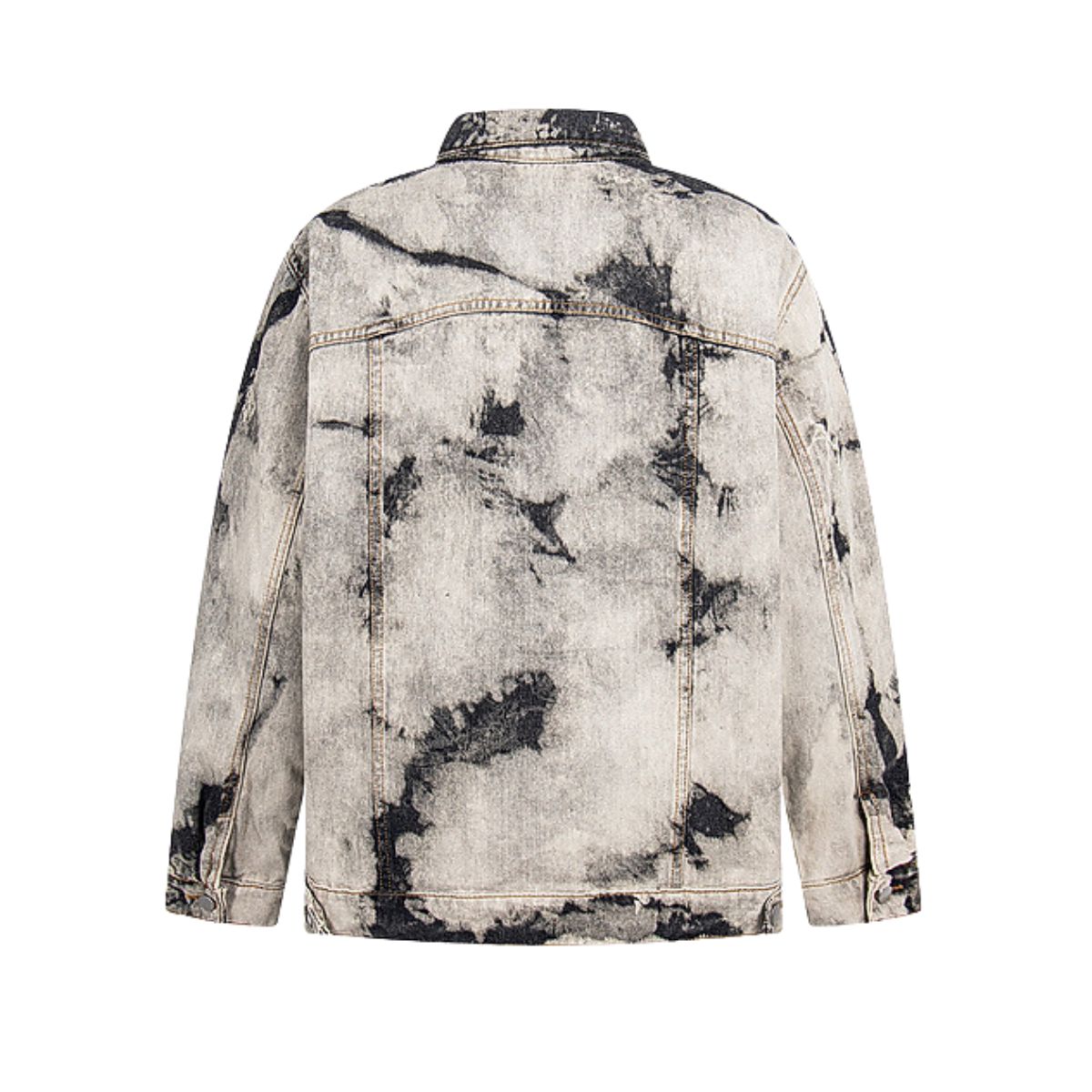 Men's Spring Autumn Tie-Dye Loose Casual Lapel Denim Jacket