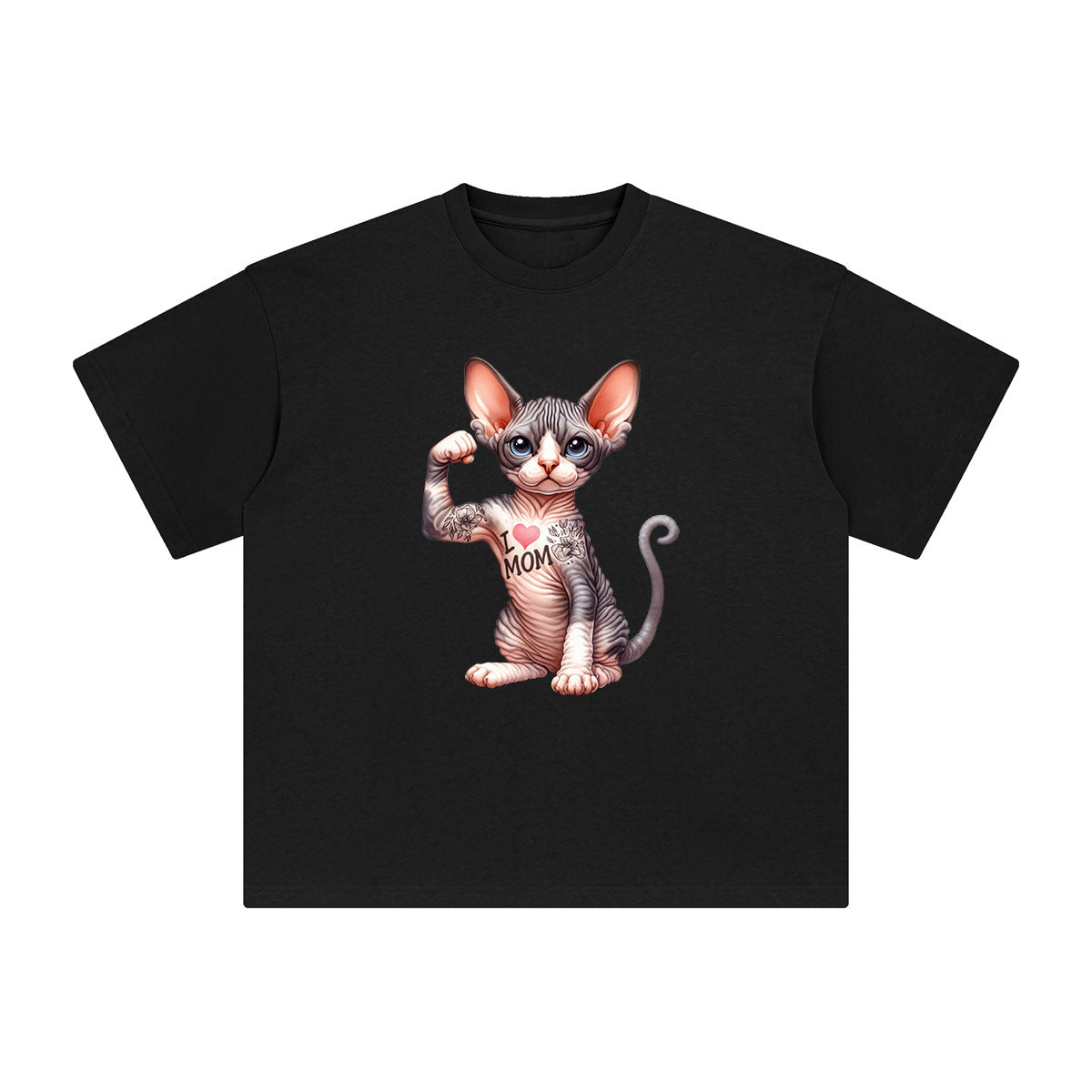 Cornish Rex Flexes Muscles Graphic Tee-INNBLAC Fashion Apparel