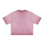 Washed Cotton Boxy Cropped Crew Neck Tee