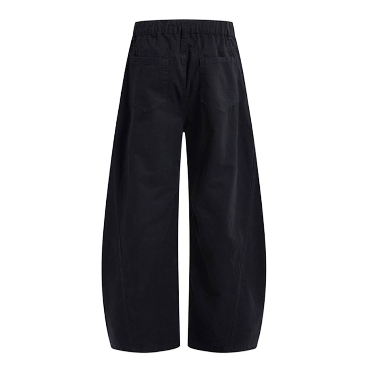 Pantalones de algodón con pierna ancha y color liso