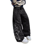 Men’s Y2K Floral Embroidered Baggy Jeans