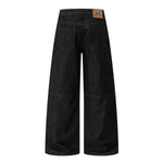 American Retro Black Pleated Jeans
