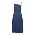 Asymmetrical Neckline A-Line Denim Dress