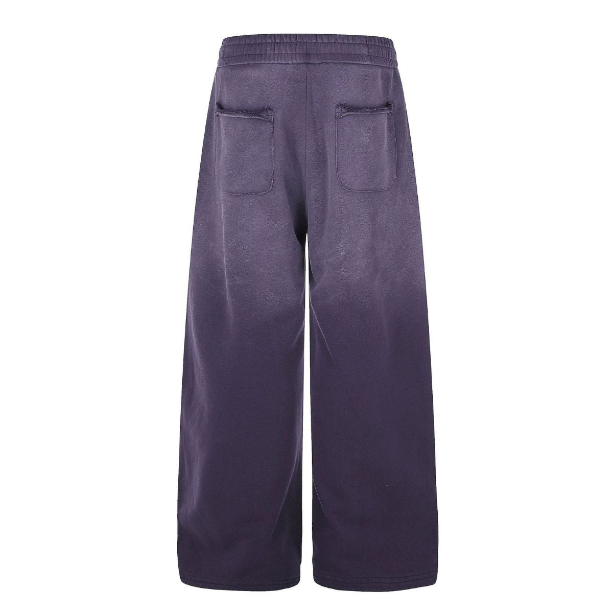Vintage Washed Distressed Gradient‑Purple Relaxed Wide‑Leg Trousers