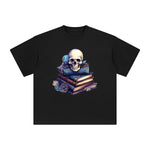 Skull & Books Graphic Tee-INNBLAC Fashion Apparel