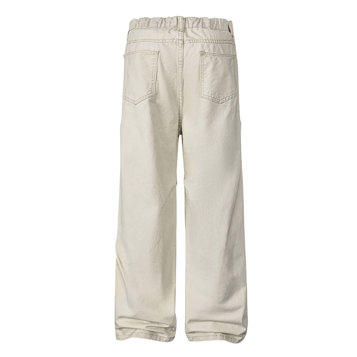 Solid Color Vintage Washed Panel Detail Relaxed Cargo Pants
