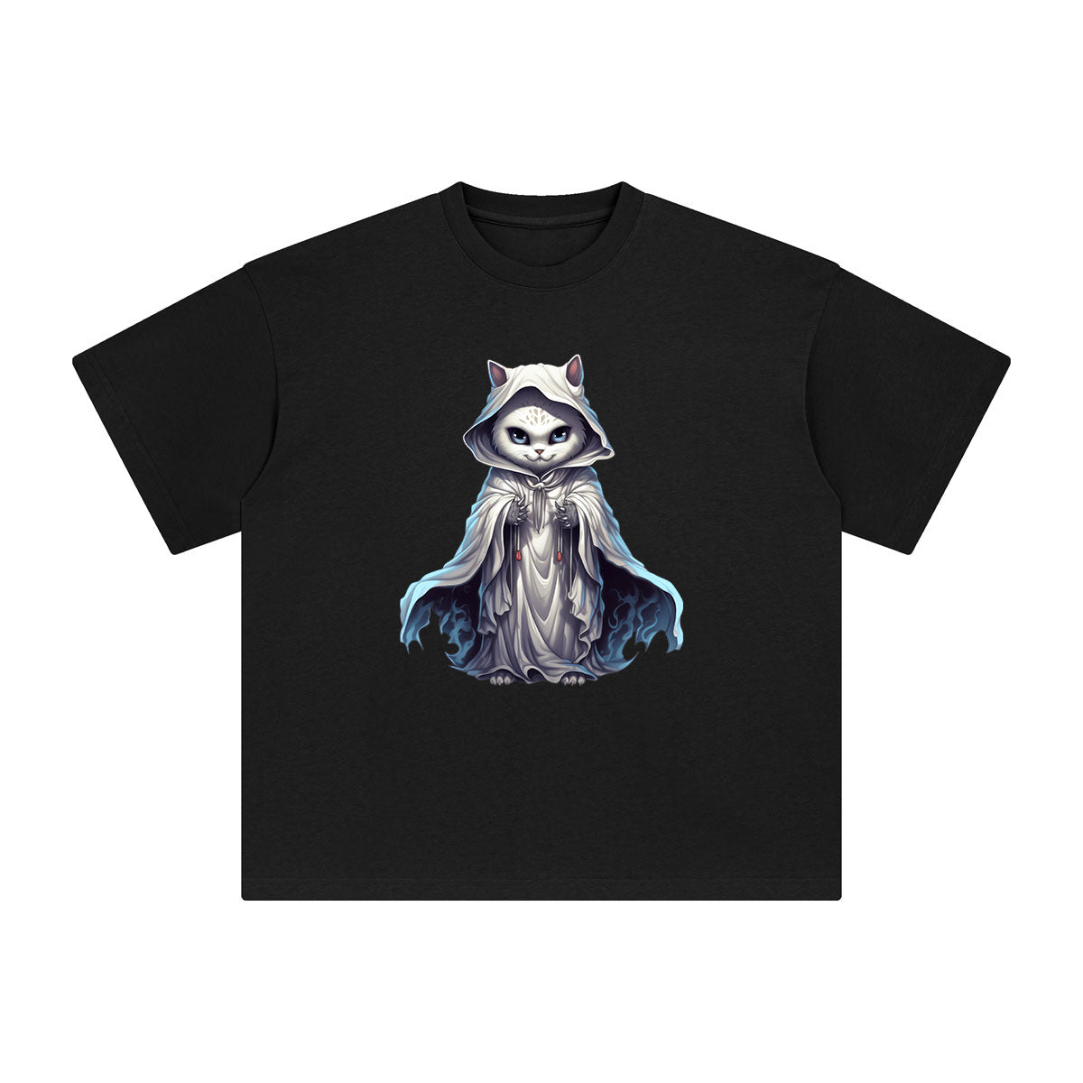 Ghost Cat Graphic Tee-INNBLAC Fashion Apparel