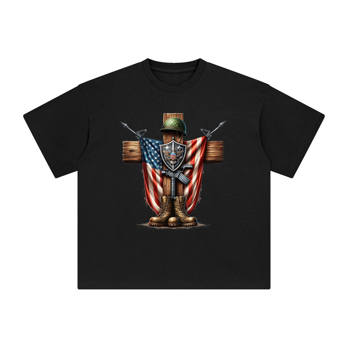 Memorial Day Cross Graphic Tee-INNBLAC Fashion Apparel