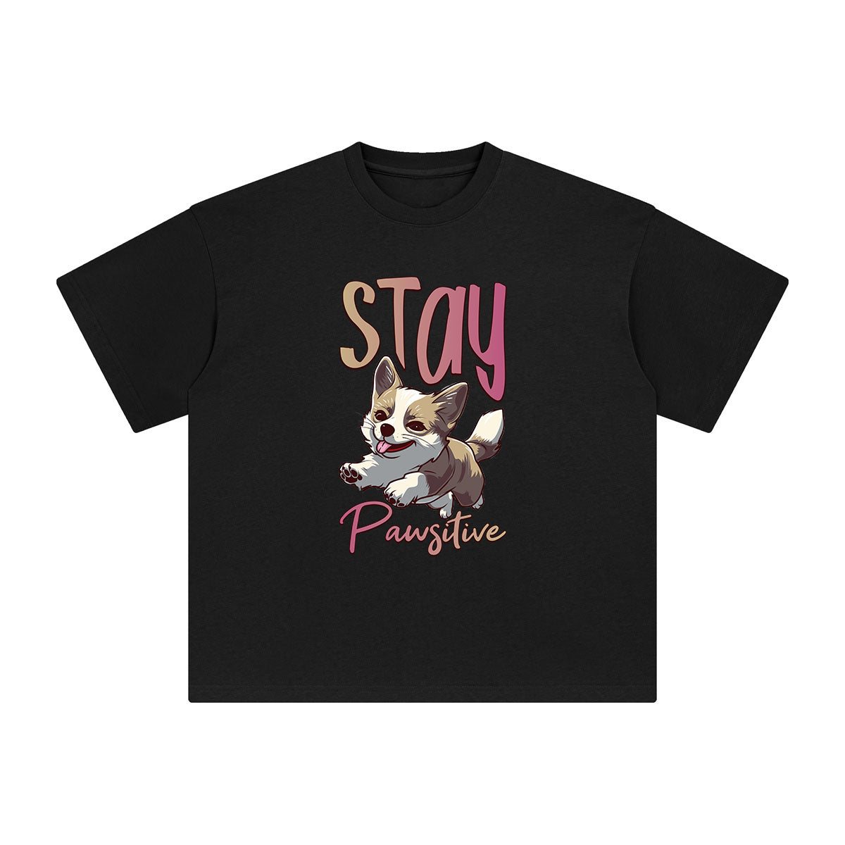 Stay Pawsitive Graphic Tee-INNBLAC Fashion Apparel