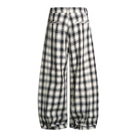 American Vintage Checkered Wide Leg Relaxed Pants