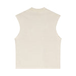 Camiseta sin mangas con borde reverso sin rematar de 8 oz