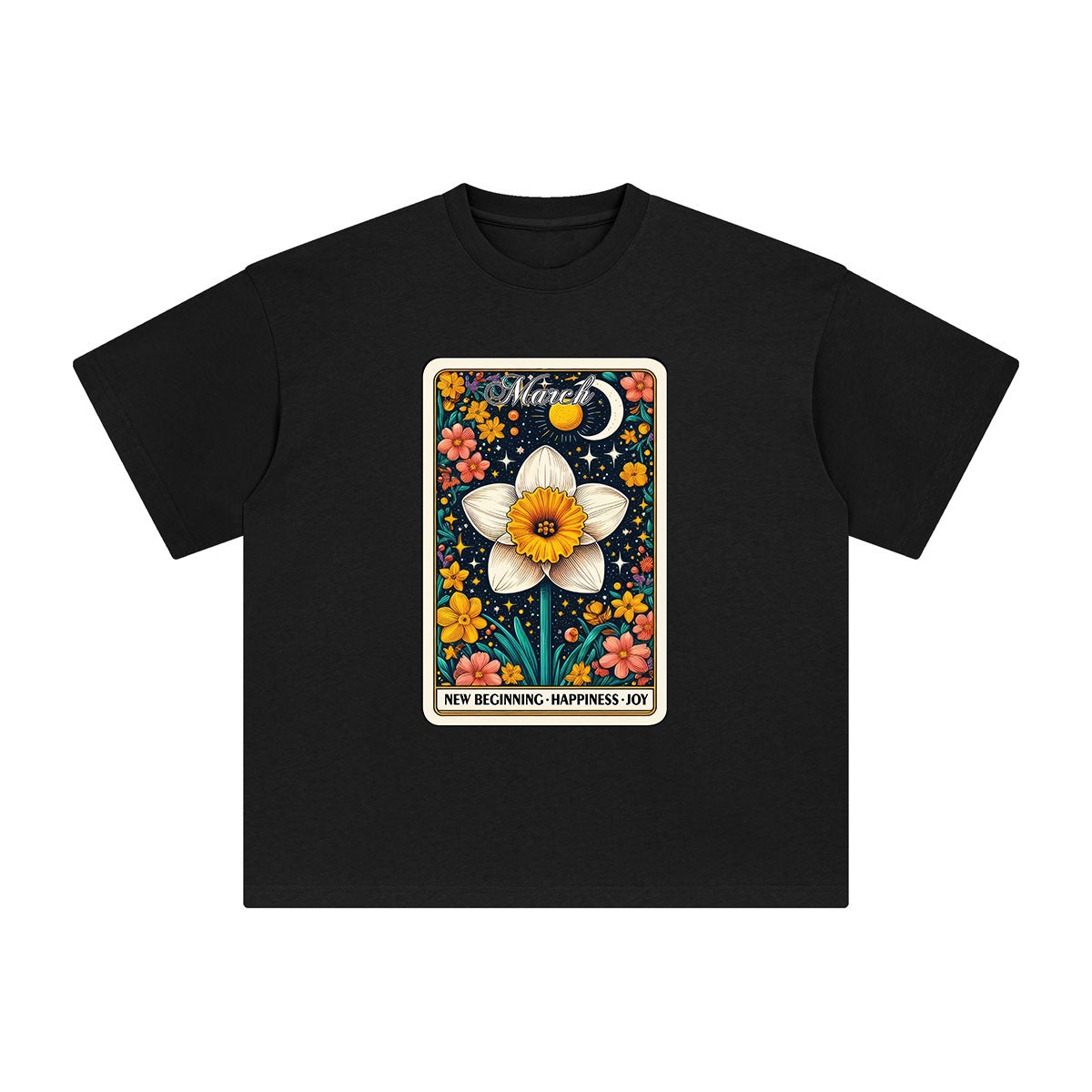 March Dafodil Card Graphic Tee-INNBLAC Fashion Apparel