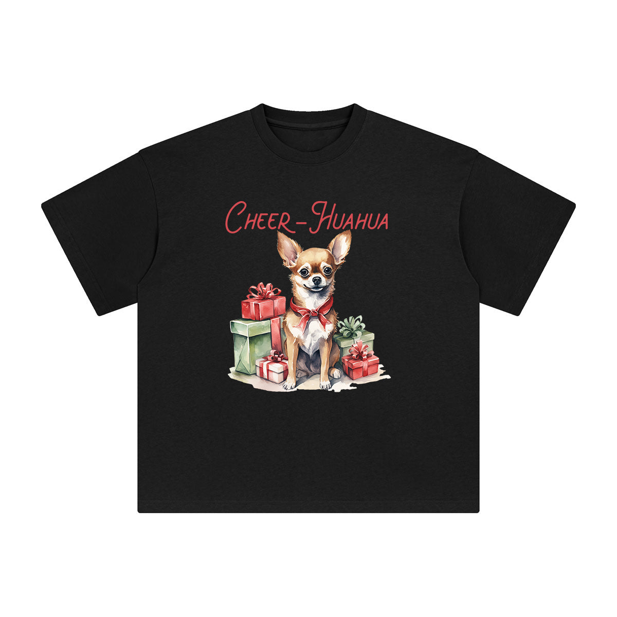 Christmas Chihuahua Graphic Tee-INNBLAC Fashion Apparel