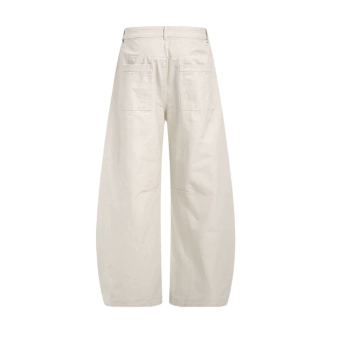 Pantalones de algodón con pierna ancha y color liso