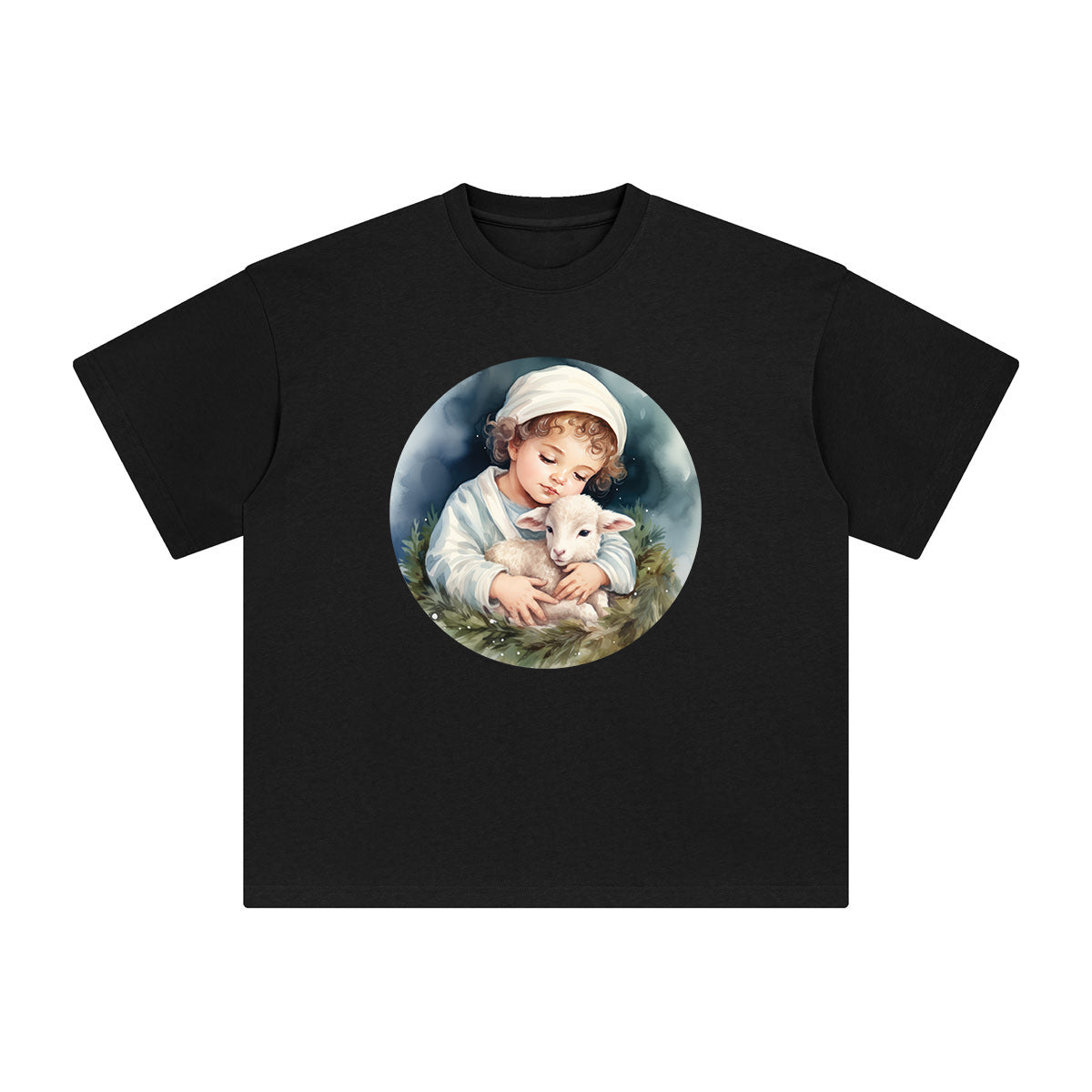 Jesus And Sheep Graphic Tee-INNBLAC Fashion Apparel