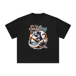 Keep Surfing And Meowing Graphic Tee-INNBLAC Fashion Apparel