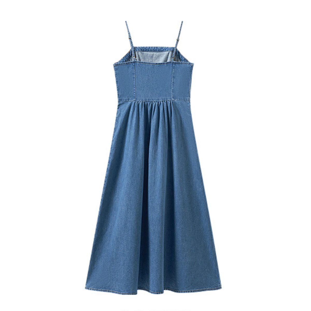 Spaghetti Strap Denim Midi Dress