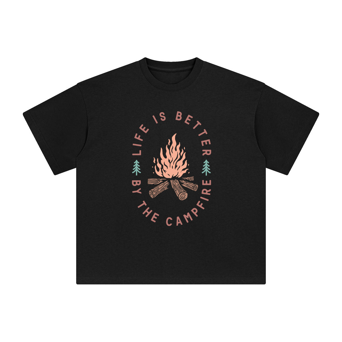 Campfire Graphic Tee-INNBLAC Fashion Apparel