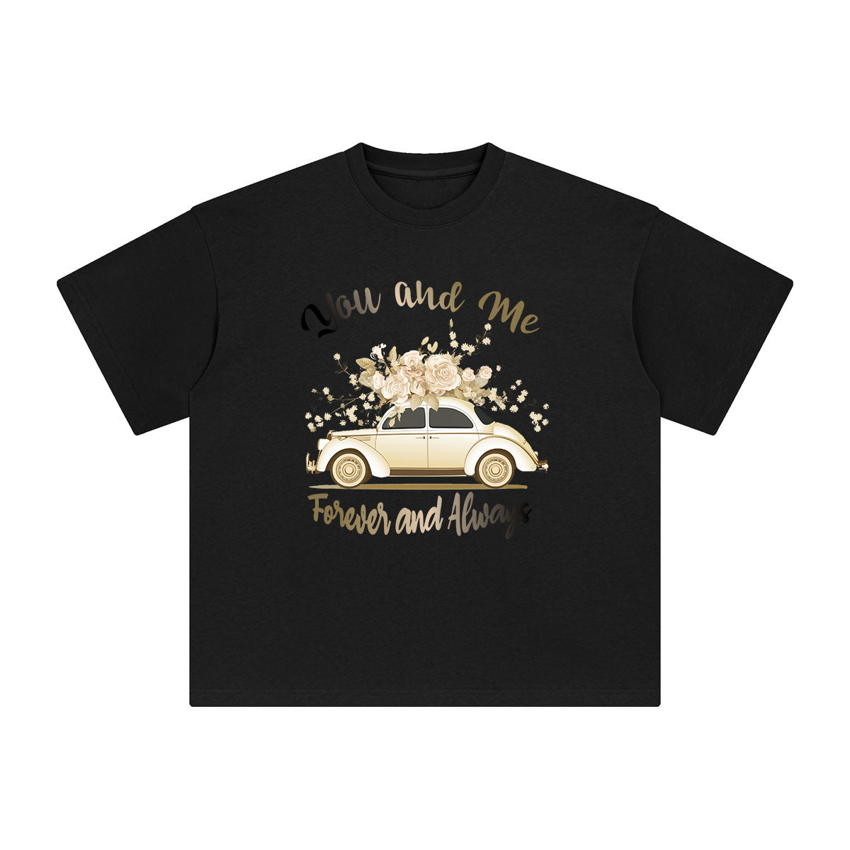 Car With Roses Graphic Tee-INNBLAC Fashion Apparel