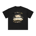 Car With Roses Graphic Tee-INNBLAC Fashion Apparel