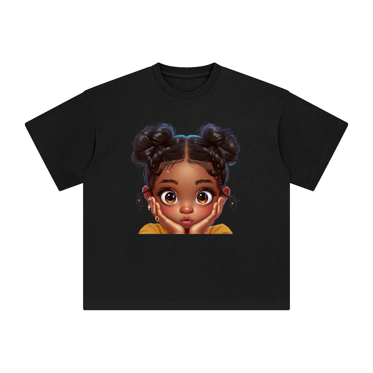 Peeking Boo Girl Graphic Tee-INNBLAC Fashion Apparel