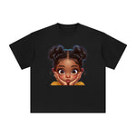 Peeking Boo Girl Graphic Tee-INNBLAC Fashion Apparel