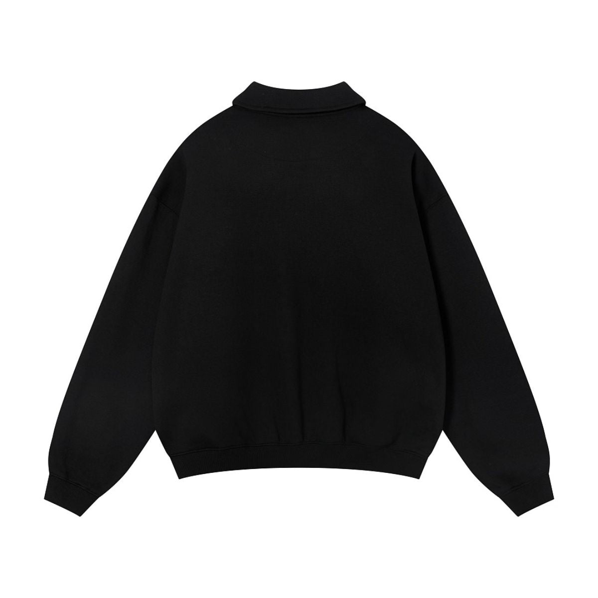 Quiet Luxury Melange Half-Placket Polo Sweatshirt
