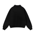 Quiet Luxury Melange Half-Placket Polo Sweatshirt