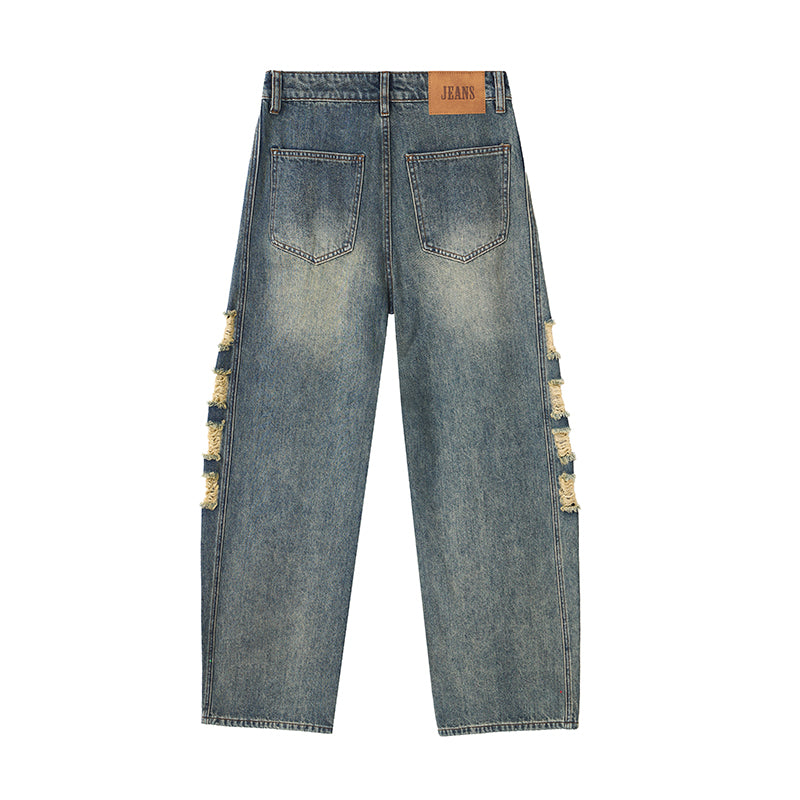 Smoke Rise Vintage Ripped Barrel-Leg Jeans