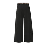 Washed Stripe Plaid Belt Relaxed Pants