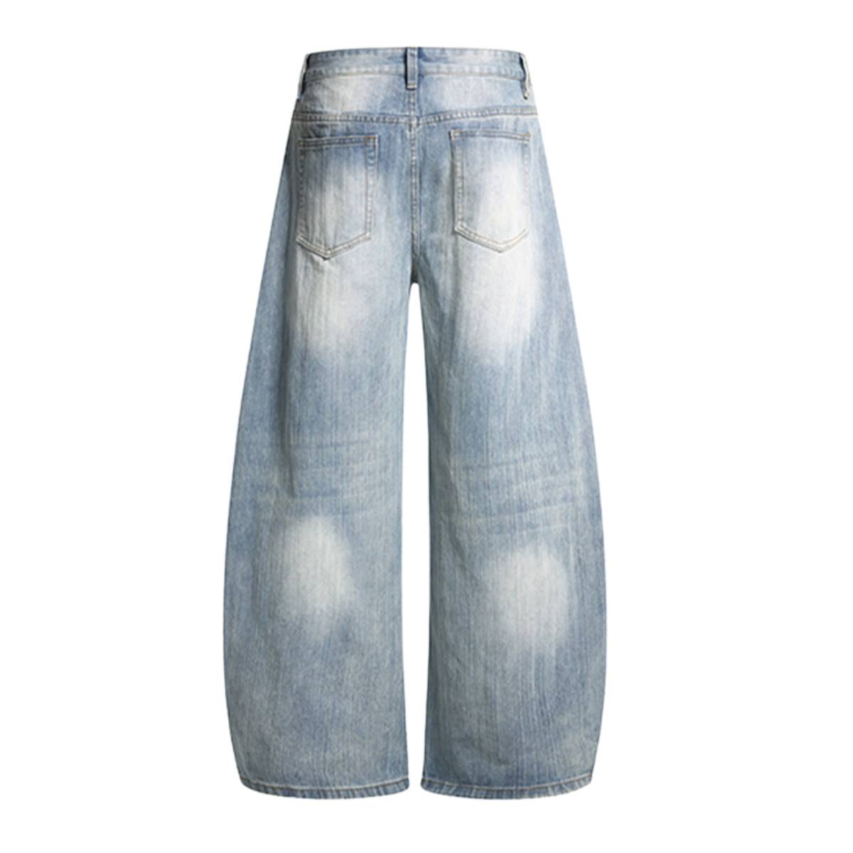 Vintage Fade Sculptural Barrel Leg Denim Jeans