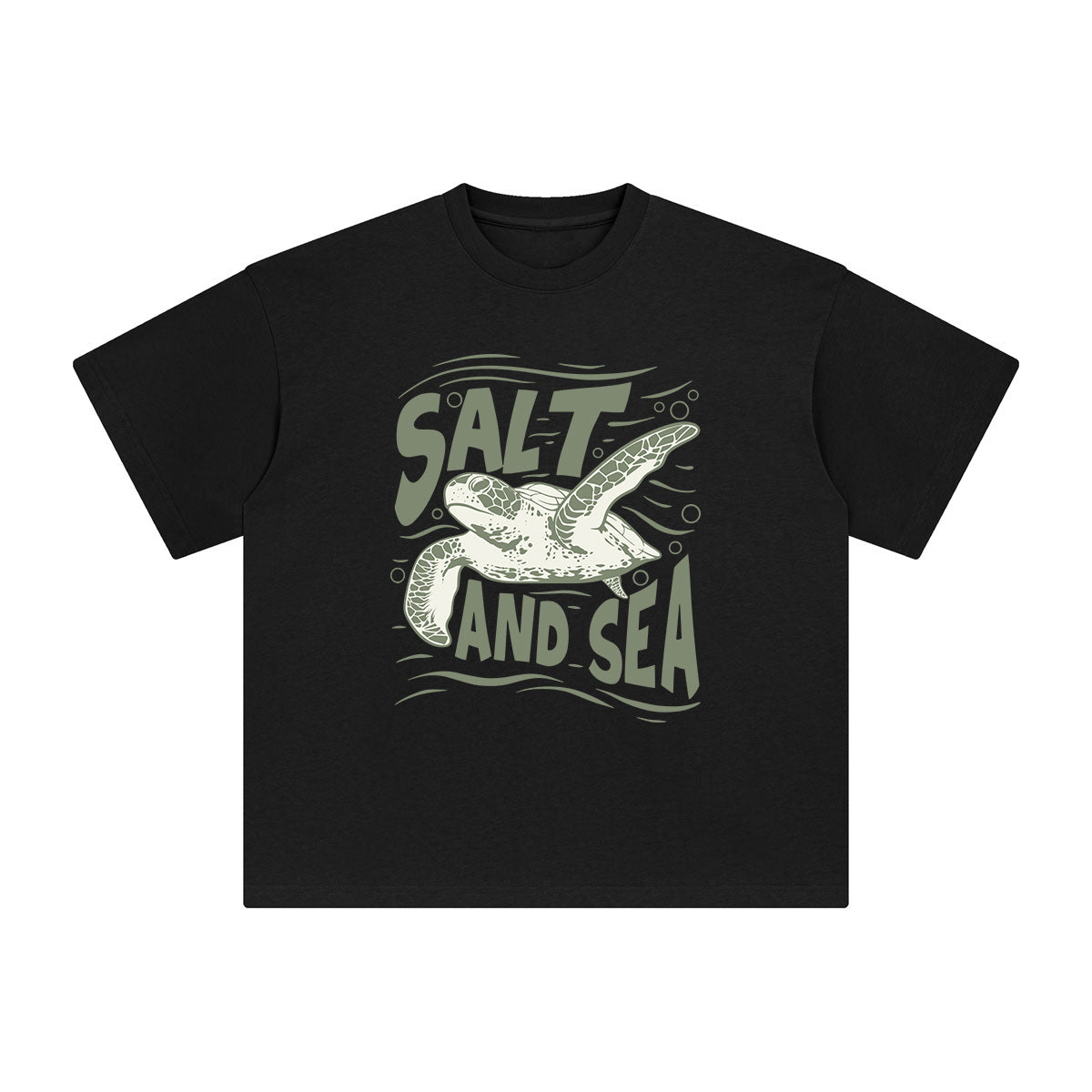 Salt And Sea Turtle Swimming Graphic Tee-INNBLAC Fashion Apparel