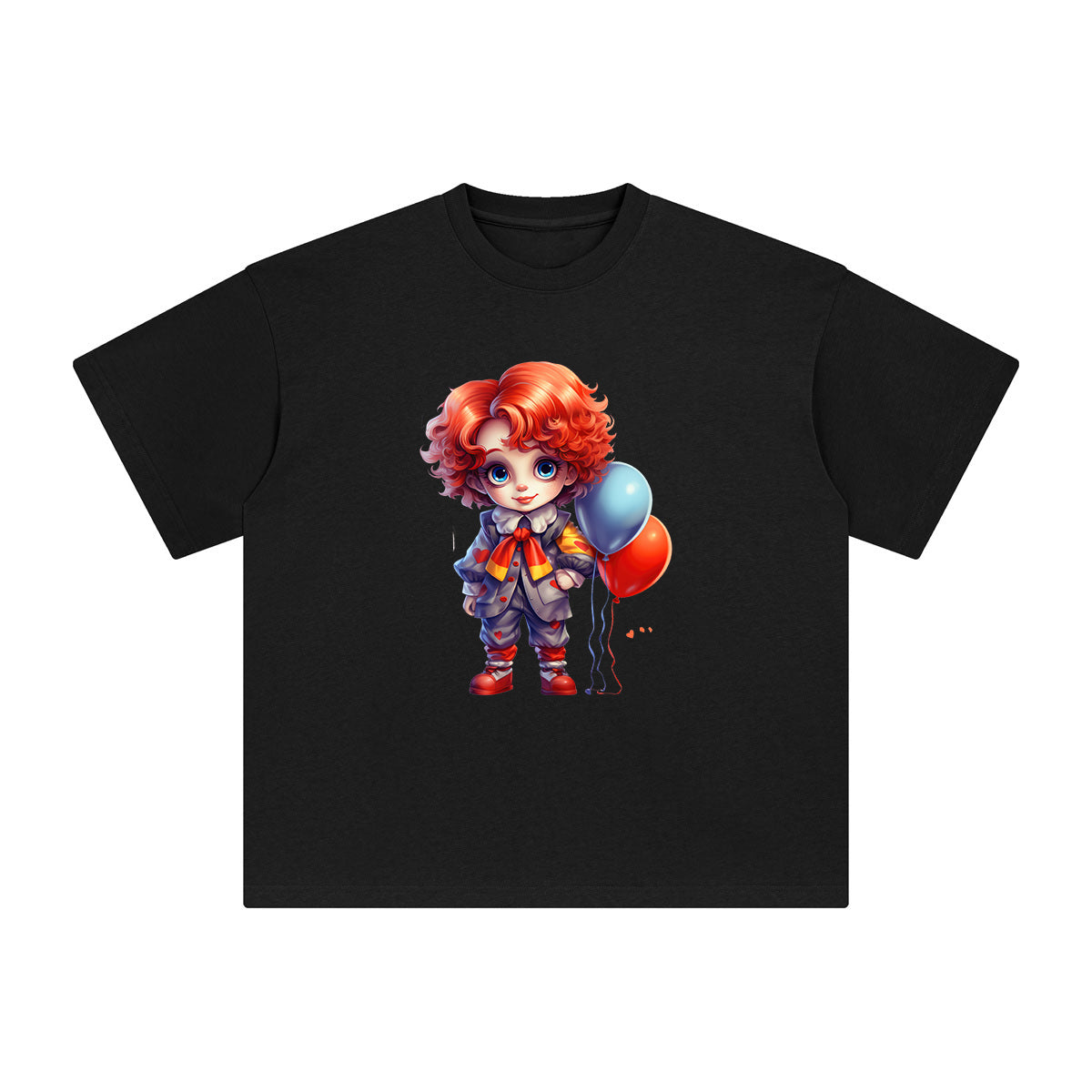 Halloween Boy & Balloons Graphic Tee-INNBLAC Fashion Apparel