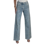 Y2K High WaistedStretch Rhinestone Wide Leg Jeans