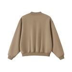 Heavyweight Fleece‑Lined Boxy Mock Neck Old‑Money Sweatshirt
