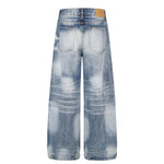 Vintage Whiskering Relaxed‑Fit Casual Jeans