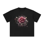 Gothic Spiderweb & Rose Graphic Tee-INNBLAC Fashion Apparel
