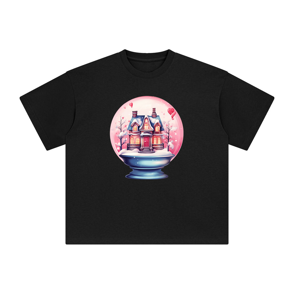 Valentine Snow Globe Graphic Tee-INNBLAC Fashion Apparel