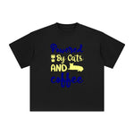 Powered By Cats And Coffee Graphic Tee-INNBLAC Fashion Apparel