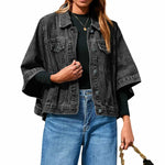 Women's Loose Cropped Denim Jacket