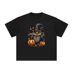 Halloween Owl & Pumpkin Graphic Tee-INNBLAC Fashion Apparel